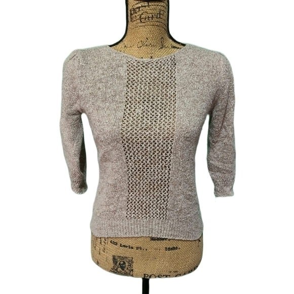 Ohi | Knitted Brown 3/4 Sleeve Blouse | Small - Picture 1 of 3